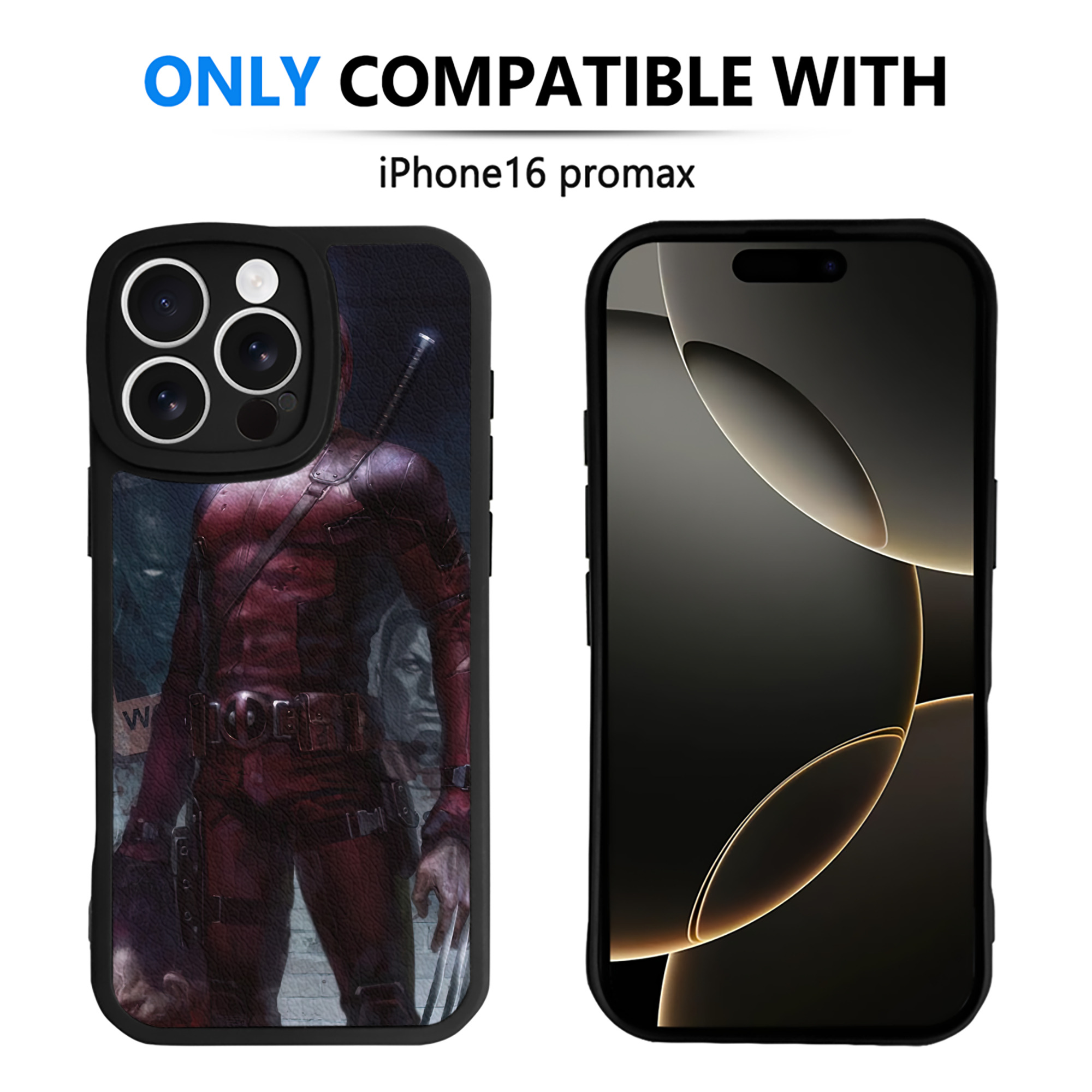 （画像用） Deadpool デッドプール 【iPhone 16シリーズ対応】シリコンスマホケース（レザー調） 材質：シリコン